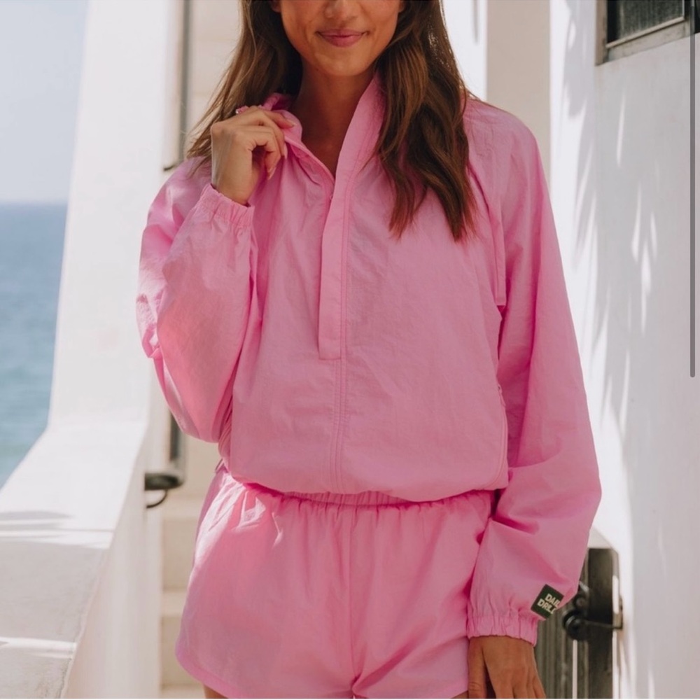 Daily Drills Pink Nylon Zip Jacket